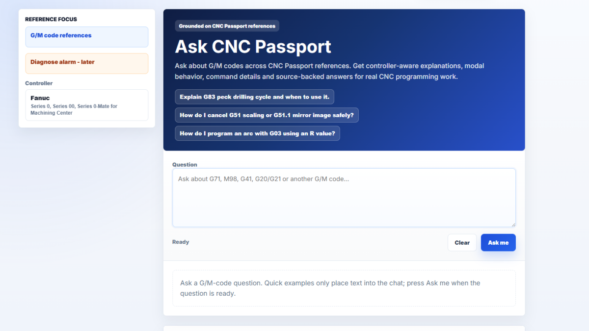 Ask TRASA3: AI Answers for G/M Codes with Real CNC Sources